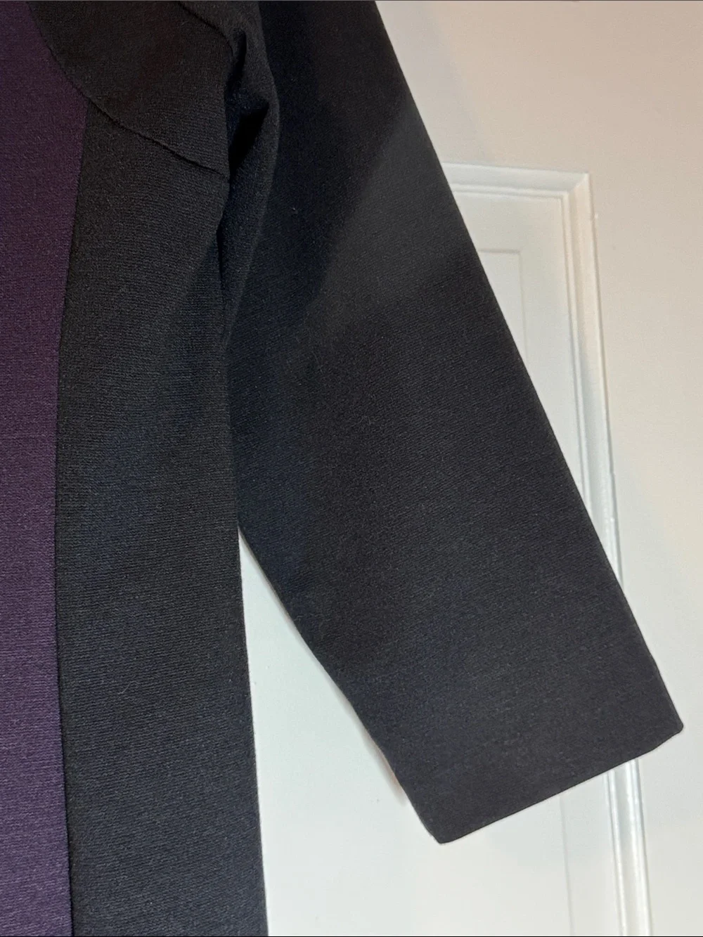 NWOT Michael Kors Black/Purple 3/4 Sleeve Colorblock Sheath Dress with Zippers